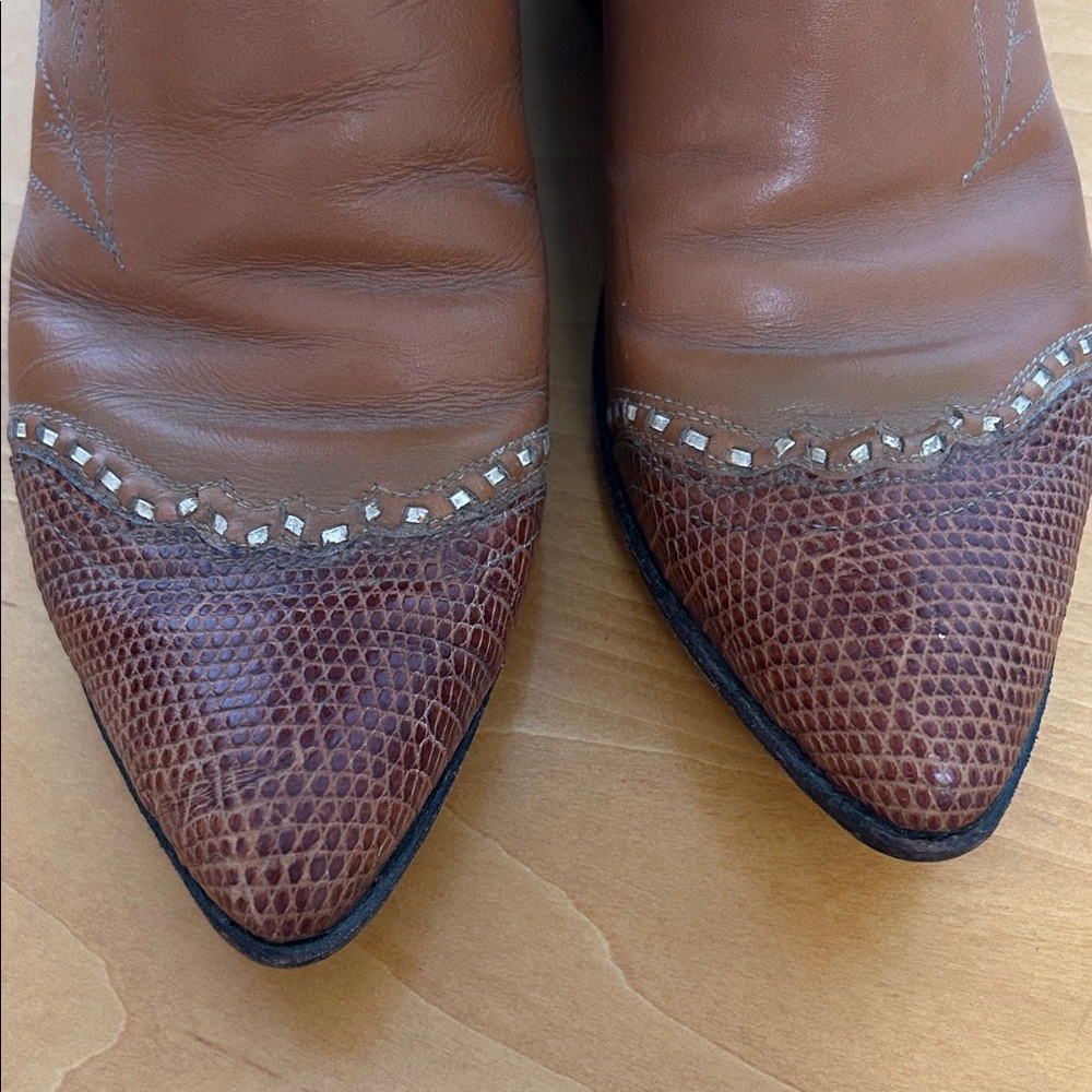 1960’s Tony Lama Lizard tip pee wee Cowboy Boots 7.5 - Picture 3 of 11